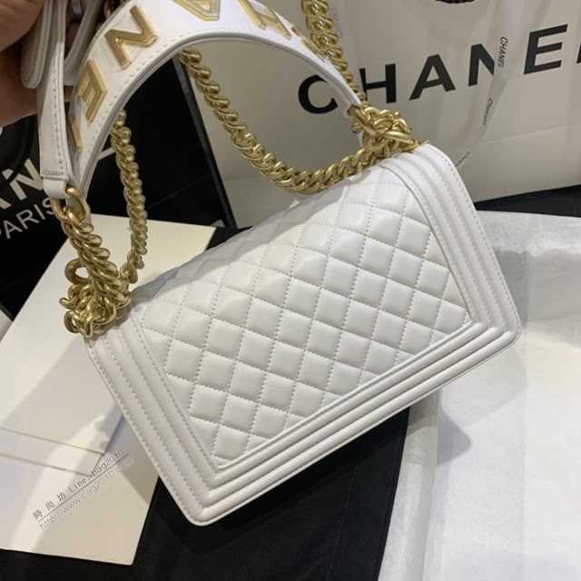 Chanel女包 67086# Chanel2020年新款羊皮包 手提金屬LoGo Chanel鏈條單肩斜挎中號包  djc3991